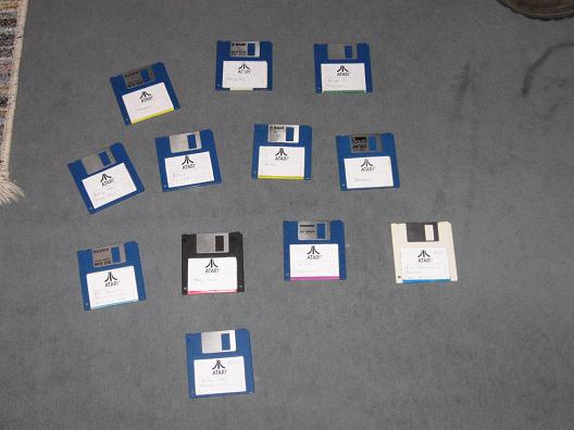 Atari Disketten mit Etiketten Marke Eigenbau