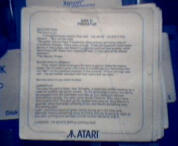 PredatorSmallCard1 Predator Instruction card from Atari Powerpack