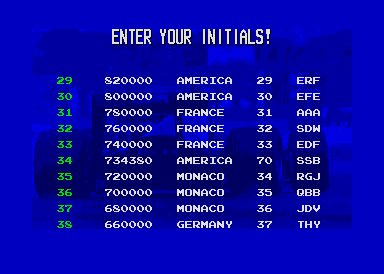 SSB's first official score of 734380 for Continental Circus SSB's first official score of 734380 for Continental Circus