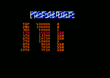 SSBs score of 14650 at Marauder (Amstrad CPC)