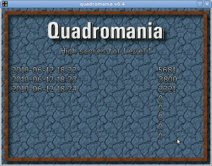 quadromania_v0.4 Quadromania v0.4 (Highscore tabelle)