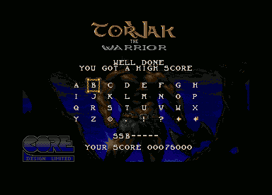 SSB's score of 76000 at Torvak The Warrior