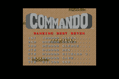 SSB scores 11300 at Commando (Atari ST version)