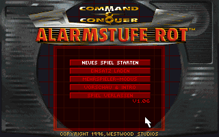 Command & Conquer: Alarmstufe Rot Hauptmenu (MSDOS)